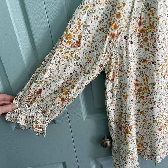 Jones&Co Womens Floral Long Sleeve Blouse 3X V-Neck Pretty Flowy Mature - Picture 3 of 10